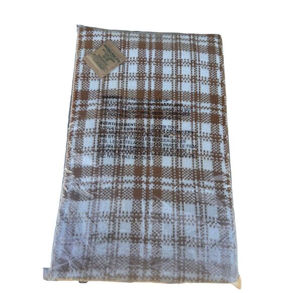 Timberland Buffalo wheat plaid brown scarf fab fit fun - Picture 3 of 3